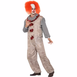 Smiffys Mens Vintage Clown Costume Set - XL, Grey/Red/Brown