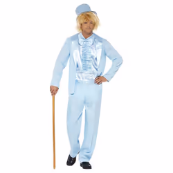 Smiffys Mens 90s Stupid Tuxedo Costume Set - L, Blue