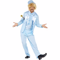 Smiffys Mens 90s Stupid Tuxedo Costume Set - L, Blue