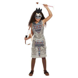 Smiffys Girls Dark Spirit Warrior Costume Set - 4-6 Years, Grey/White