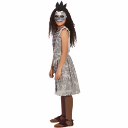 Smiffys Girls Dark Spirit Warrior Costume Set - 4-6 Years, Grey/White