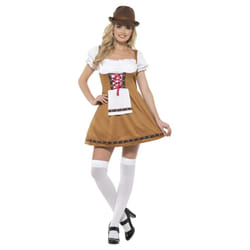 Smiffys Womens/Ladies Bavarian Beer Maid Costume Dress - 16 UK - 18 UK, Brown