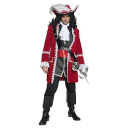 Smiffys Mens Deluxe Authentic Pirate Captain Costume Set - XL, Red/Black/White