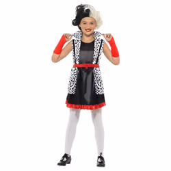 Smiffys Girls Evil Little Madame Costume Set - 4-6 Years, White/Black/Red