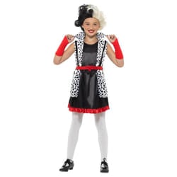 Smiffys Girls Evil Little Madame Costume Set - 4-6 Years, White/Black/Red