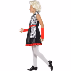 Smiffys Girls Evil Little Madame Costume Set - 4-6 Years, White/Black/Red