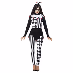 Smiffys Womens/Ladies Court Jester Costume Set - L, Black/White
