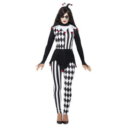 Smiffys Womens/Ladies Court Jester Costume Set - L, Black/White