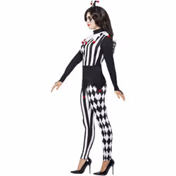Smiffys Womens/Ladies Court Jester Costume Set - L, Black/White