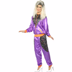 Smiffys Womens/Ladies Retro Costume Set - XL, Purple/Black/Orange