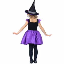 Smiffys Girls Witch Stitch Costume Set - 3-4 Years, Purple