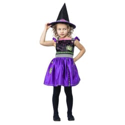 Smiffys Girls Witch Stitch Costume Set - 1-2 Years, Purple