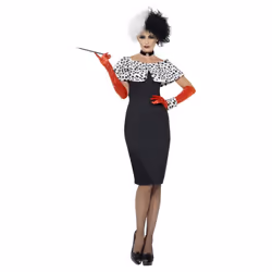 Smiffys Womens/Ladies Evil Madame Costume - S, Black/White