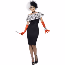 Smiffys Womens/Ladies Evil Madame Costume - S, Black/White