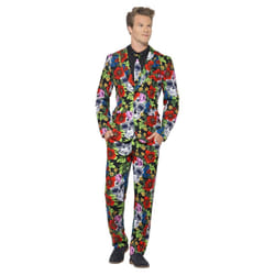 Smiffys Mens Day Of The Dead Costume Suit - XL, Multicoloured