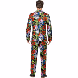 Smiffys Mens Day Of The Dead Costume Suit - XL, Multicoloured