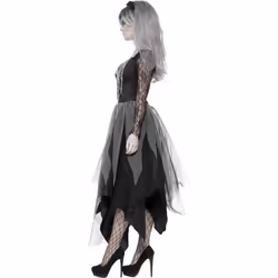 Smiffys Womens/Ladies Graveyard Bride Costume - 16 UK - 18 UK, Black