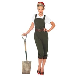 Smiffys Womens/Ladies World War II Land Girl Costume Set - S, Green/White