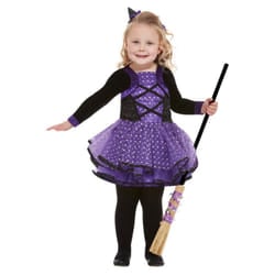 Smiffys Girls Pretty Star Witch Costume - 3-4 Years, Purple