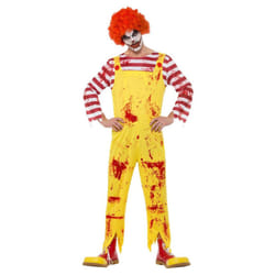 Smiffys Mens Kreepy Killer Clown Costume Jumpsuit - XL, Yellow/Red/White