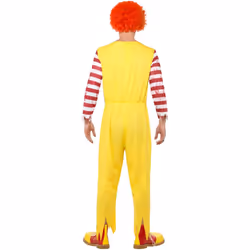 Smiffys Mens Kreepy Killer Clown Costume Jumpsuit - XL, Yellow/Red/White