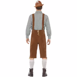 Smiffys Mens Deluxe Traditional Hans Bavarian Costume Set - L, Brown/Black/White