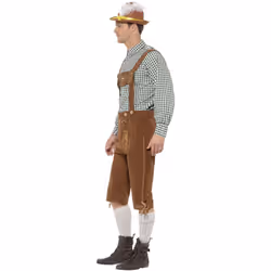 Smiffys Mens Deluxe Traditional Hans Bavarian Costume Set - L, Brown/Black/White