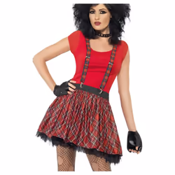 Smiffys Womens/Ladies Punk Tartan Costume Set