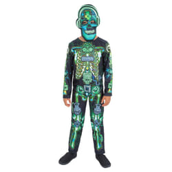 Smiffys Childrens/Kids Skeleton Gamer Glow In The Dark Costume Set - 10-12 Years, Black/Green