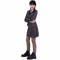 Smiffys Girls Uniform School Costume Set - 13-14 Years, Black/Green/Grey