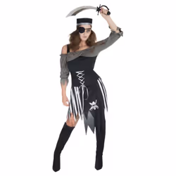 Smiffys Womens/Ladies Zombie Pirate Costume Set