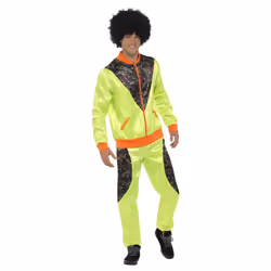 Smiffys Mens 1980s Retro Costume Suit - XL, Neon Green