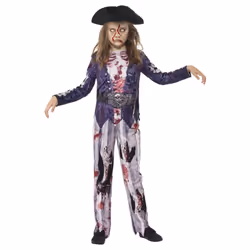 Smiffys Childrens/Kids Deluxe Jolly Rotten Pirate Costume Set - 10-12 Years, Blue