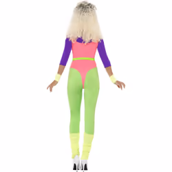 Smiffys Womens/Ladies 80s Work Out Contrast Costume Set - M, Multicoloured