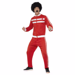 Smiffys Mens Scouser Costume Tracksuit Set - XL, White/Red