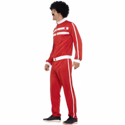 Smiffys Mens Scouser Costume Tracksuit Set - XL, White/Red