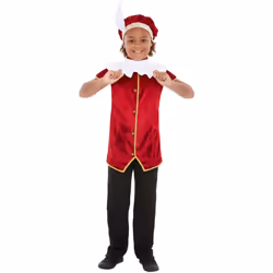 Smiffys Childrens/Kids Tudor Costume Set - 7-9 Years, Red/White