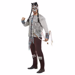 Smiffys Mens Dark Spirit Warrior Costume Set - XL R, Grey