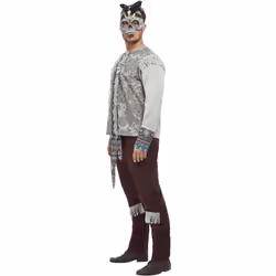 Smiffys Mens Dark Spirit Warrior Costume Set - XL R, Grey
