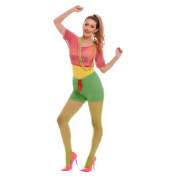 Smiffys Womens/Ladies Let's Get Physical Costume Set - XS, Multicoloured