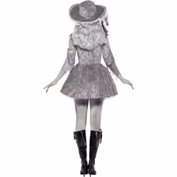 Smiffys Womens/Ladies Deluxe Ship Pirate Treasure Ghost Costume Set - 16 UK - 18 UK, Grey