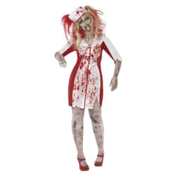 Smiffys Womens/Ladies Zombie Nurse Plus Costume Set - XXL, White/Red