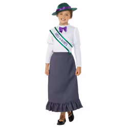Smiffys Girls Victorian Suffragette Costume Set
