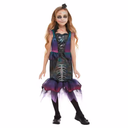 Smiffys Girls Dark Mermaid Costume Set - 7-9 Years, Purple