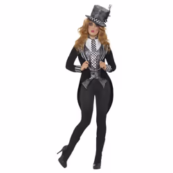 Smiffys Womens/Ladies Deluxe Dark Miss Hatter Costume Set - XS, Black