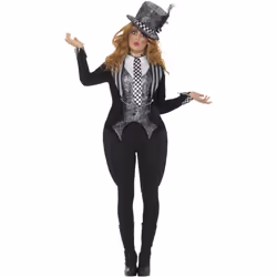 Smiffys Womens/Ladies Deluxe Dark Miss Hatter Costume Set - XS, Black