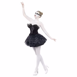 Smiffys Womens/Ladies Gothic Swan Masquerade Costume - L, Black