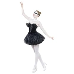 Smiffys Womens/Ladies Gothic Swan Masquerade Costume - L, Black