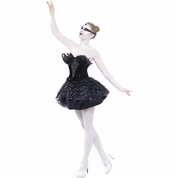 Smiffys Womens/Ladies Gothic Swan Masquerade Costume - L, Black