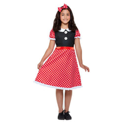 Smiffys Girls Cute Mouse Costume Set - 10-12 Years, White/Red/Black